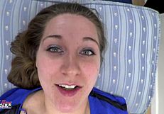 cute brunette kay lee stuffs her butt with a plug and gets her twat fucked