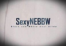 Black and white anal dildo preview