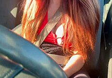 Italian hot milf ARTEMISIA LOVE sexy CAR RIDE big TITS flashing long DRIVE hard NIPPLES