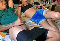 Hermanastra gets hot sucking my cock in full homemade story!