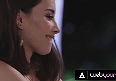 petite brunette aria lee and her bestie have soft passionate first lesbian sex