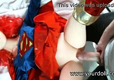 Redhead in Superman Cosplay: Fuck Doll with Big Tits and Ass