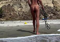 Busty Girlfriend Nudist Beach Adventure!