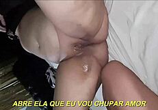 Wife Fucking And Getting Creampie With Cuckold Eating Cum Portuguese
