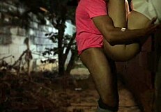 Man Spreads Girlfriend's Legs Wide In Neighborhood Alley