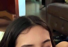 Horny 18yo Brunette Sucks Balls Hard