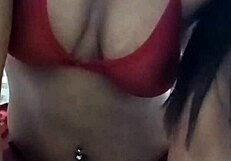 Married woman strips sensually in miniskirt and skirt, POV tattooed beauty teasing amateurs