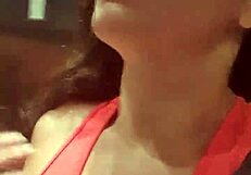 Latina flaunts bare pussy in public outdoor stroll