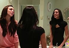 Two horny lesbians eat each other's pussy home alone with dirty talk