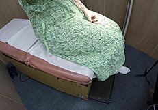 Violet C experiences a vaginal pump session from a point of view perspective