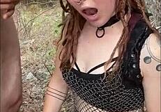 Drooling all over big dick and my festival outfit