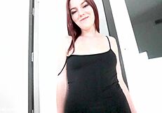 Cute Jewels Vega Hints at POV Blowjob and Cum Swallow After Striptease