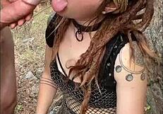 Drooling all over big dick and my festival outfit
