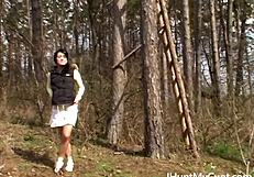 Kate Black Rubs Her Cunt In Nature Outdoors