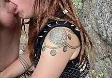 Drooling all over big dick and my festival outfit