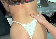 Shut up, whore, as I fuck your big ass in the kitchen