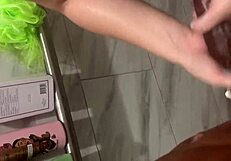 stepbrother convinces stepsisters to try anal in shower, huge dick fitting tight ass