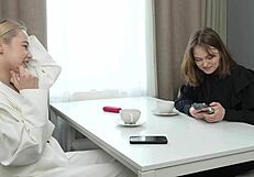 Her kinky friend stares as i pound her tight pussy in hot fuck