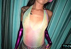 Nine inches crushes gamer girl's tight pussy