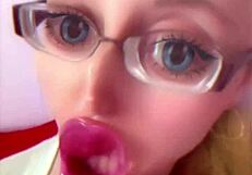 dollification transformation with huge pink lips