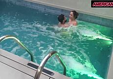 took the woman to the motel to relax, arriving there she wanted to fight but after a good time in the pool she became calm