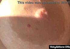 blonde vicky vette slips off her thong and deepthroats rokks huge cock 😍