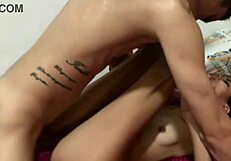 Sexy milf lady masturbates and sucks a big white cock.