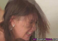 Teen in Fishnets and Stockings Gets Roughly Pounded Doggystyle with Blowjob and Fingering