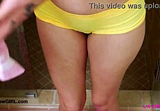 Dark-Haired Darling Took A Shower