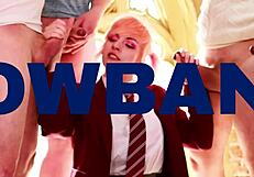 a british 18-year-old gives her first handjob to an older man