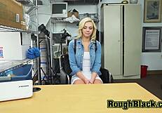 rough interracial sex with a slutty blonde cutie and a horny bbc stud