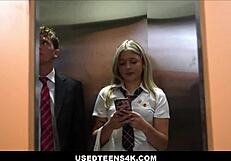 Cute blonde teen jill taylor is freeuse for big dick stranger rion king while caught between elevator doors