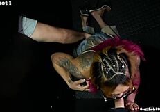 Kim swallows cum at the gloryhole