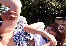 petite japanese step-sister seduce to defloration outdoor fuck while holiday trip in uncensored jav porn