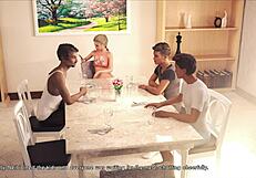 a wife and stepmother play a game together