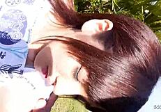 petite japanese step-sister seduce to defloration outdoor fuck while holiday trip in uncensored jav porn