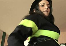 Firewoman's Big Tits Bounce Before Cum Explosion