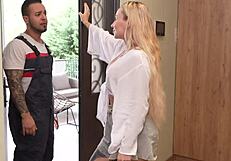 PLUMBER FIXES KITCHEN PIPE THEN SLAMS ME HARD AGAINST COUNTER