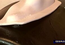 Brunette Teen Rides Sybian Bound for Multiple Squirting Orgasms