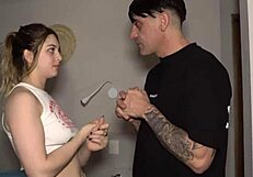 Girlfriend says it doesn't fit in my mouth as Keila Bassi and Yael STC share a lucky old man's huge cock