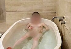 Bathing Japanese College Student In Bath