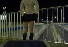 Trans Shemale Olivia Flashing Dick Ass Public Exhibitionist Street Road