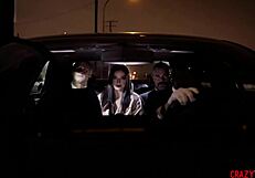 Petite Teen Offers Her Young Body To Two Men In Black Suits