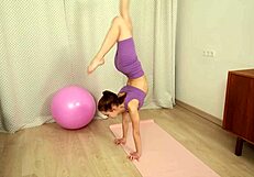 Fitness workout ends with intense sex and cum in mouth