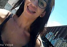 Paloma Veiga Shows Big Cock On Train Line In Transsexual Scene