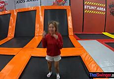 Thai Milf Girlfriend On Trampoline Then Fucked Home