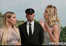 Marie Berger Enjoys a Ride with the Chauffeur