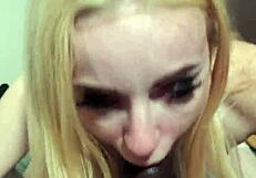 British temptress Louise Barlow coaxed into sucking monster BBC and swallowing the load