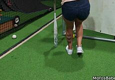 Horny Big Tit Brunette Teen Sucks And Fucks Huge Dick During Baseball Practice