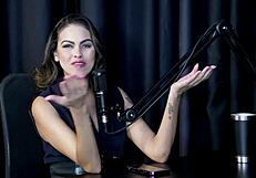 Safada Demonstrates Her Blowjob And Sucks Bia's Hot Tits - Kamilla Werneck Sheer Red